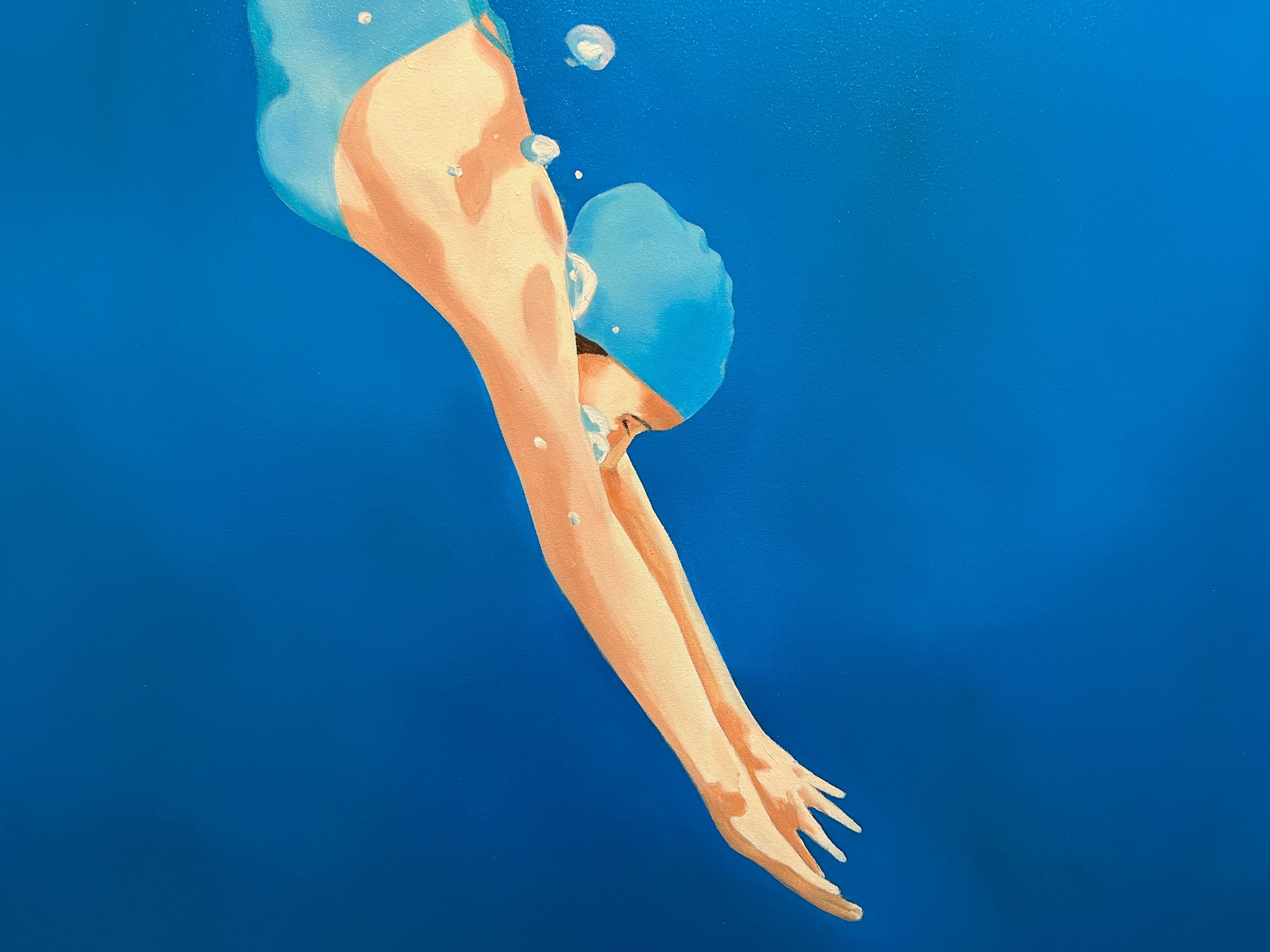EL BUCEO - Arte Pop Figurativo Contemporáneo / Nadador de playa 2