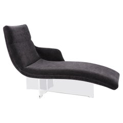 Chaise Erica Vladimir Kagan en chenille anthracite