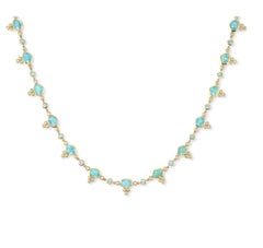 Erica Courtney 18K Gold, Australian Opal, Paraiba Tourmaline, Diamond Necklace