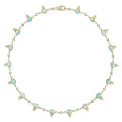 Erica Courtney 18K Gold, Australian Opal, Paraiba Tourmaline, Diamond Necklace