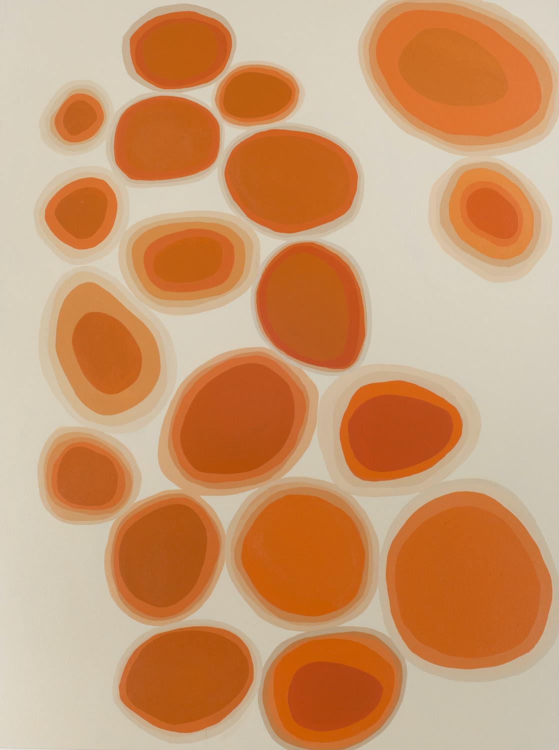 Erica Hauser Still-Life Painting - Orange Rounds, Newburgh, NY, 2018