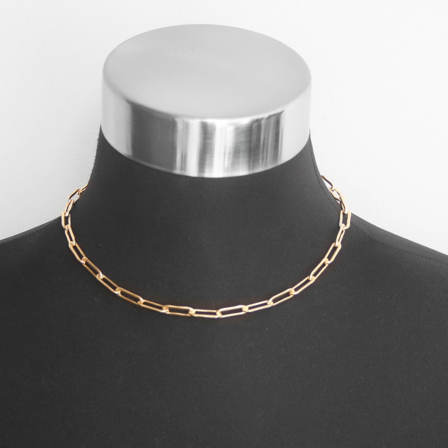 gold filled paper clip necklace