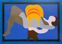 “Untitled (Wrestlers Series), 1968” by Erica Rutherford Pop Art Acrylic Signed