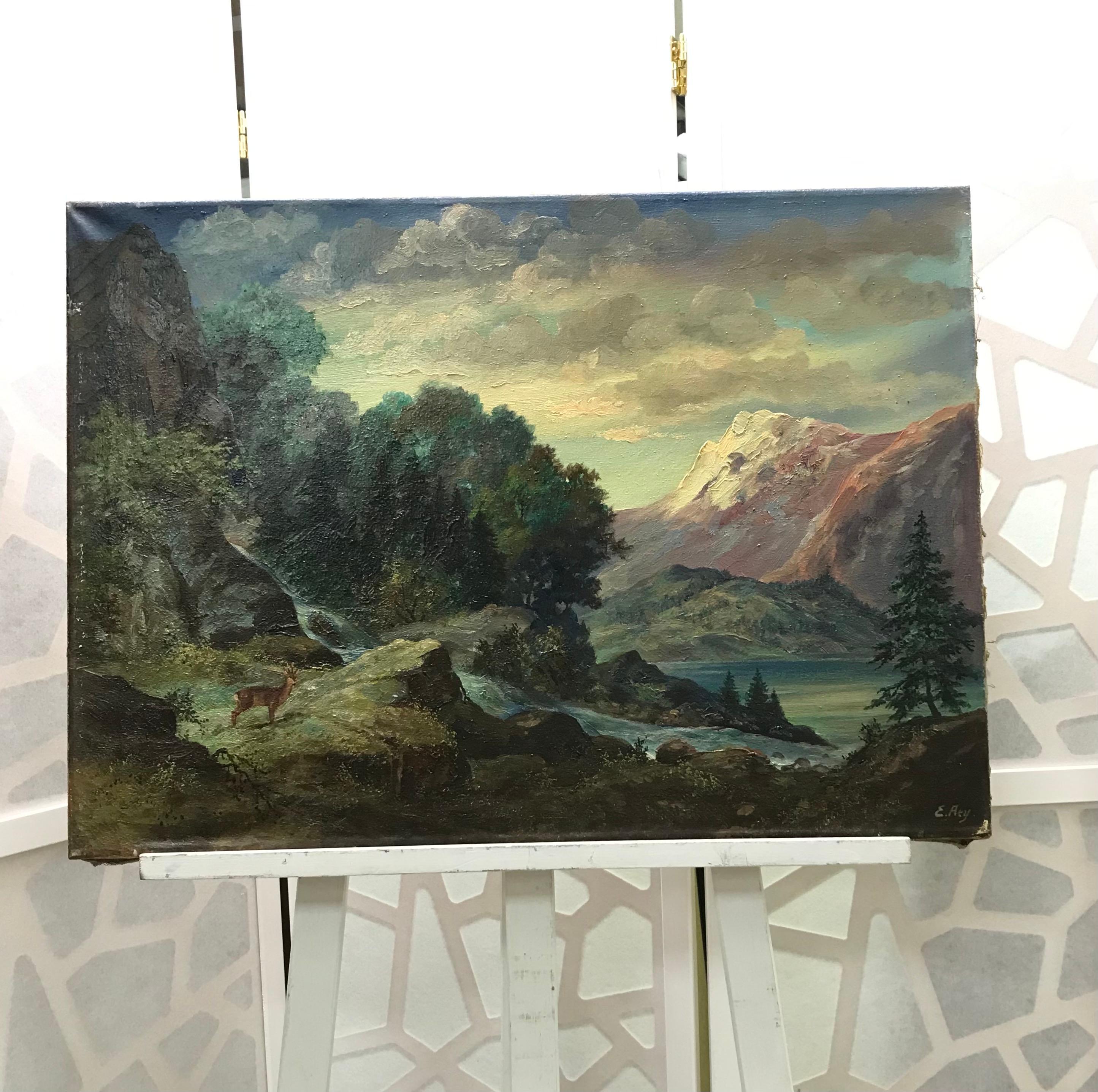 Mountainous landscape - Painting by Erich Aey