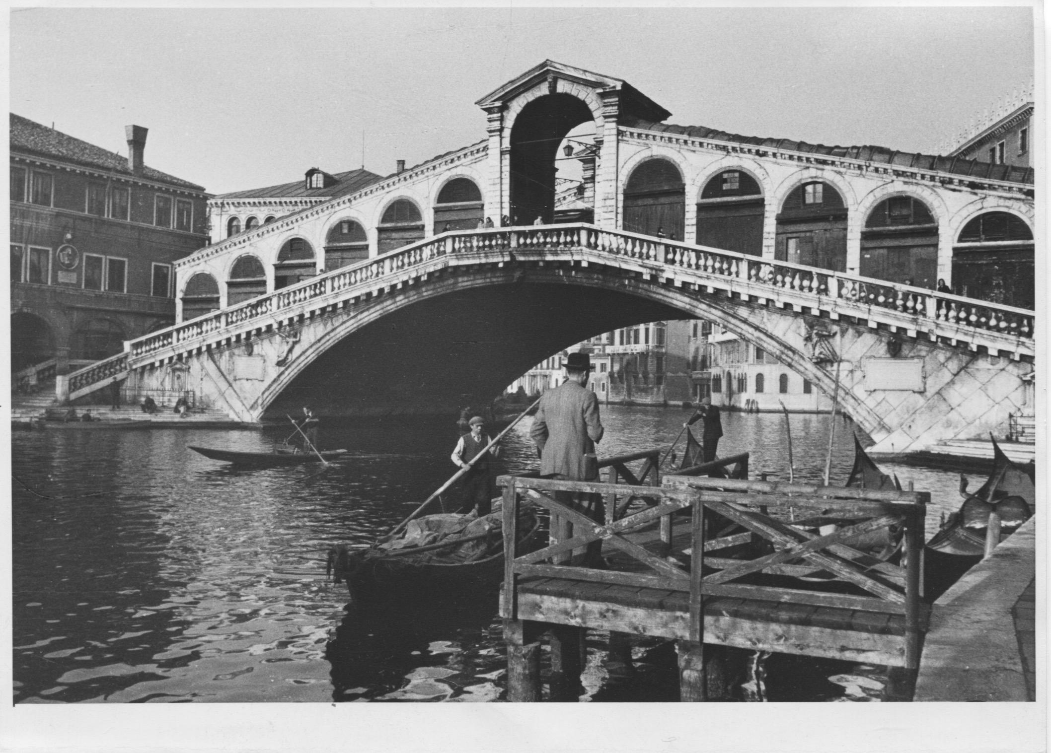 Erich Andres Black and White Photograph - Andres: Venice - Canale Grande with Rialto Bridge