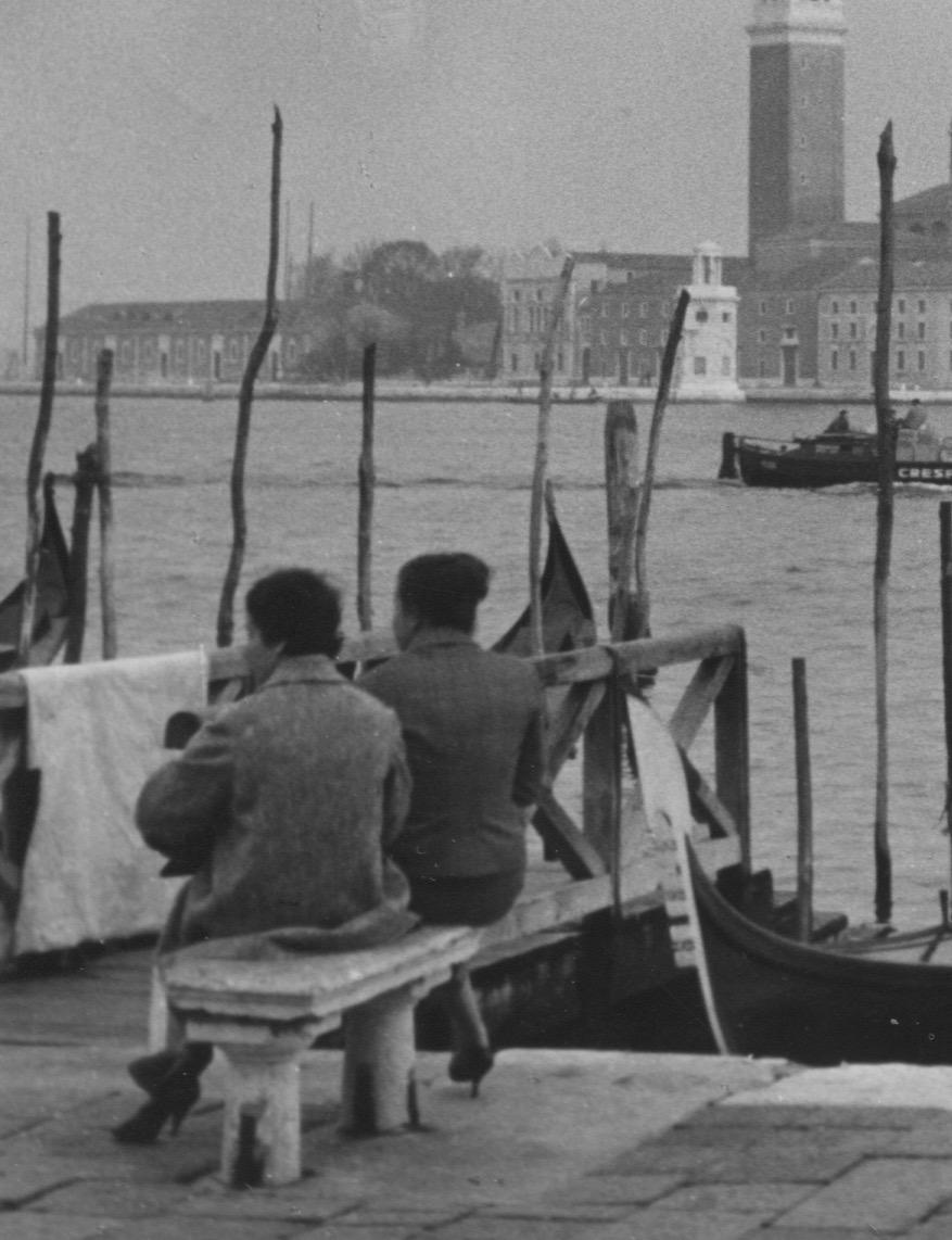 Andres: Venice - Gondolas with people, Italy, 1955 - Photograph by Erich Andres
