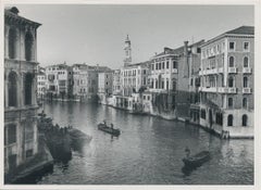 Canal, Water Front, Black and White, Italy 1950s, 13 x 17,7 cm