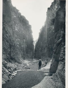 Cowboy, Canyon, Black and White Photography, Texas, USA, 1960s, 23, 2 x 17, 8 cm