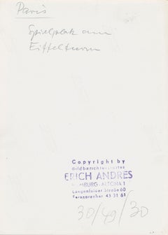 Torre Eiffel, Famiglia, Bianco e nero, Francia anni '50, 17, 9 x 12, 9 cm