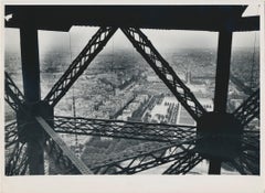 Eiffel Tower, Street Photography, Black and White, France 1950s, 17.9 x 13 cm