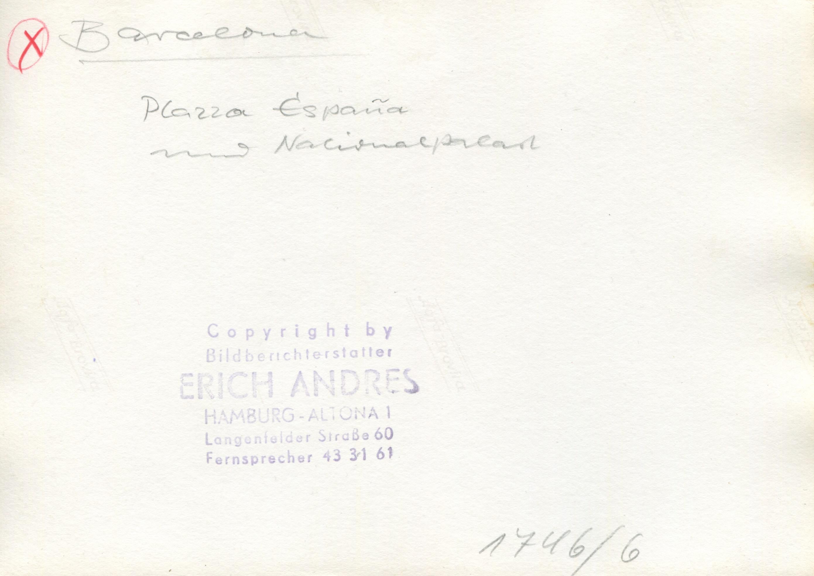 Erich Andres, Vintage, Barcelona, Germany, 1957, 17, 5 x 12, 4 cm For Sale 2