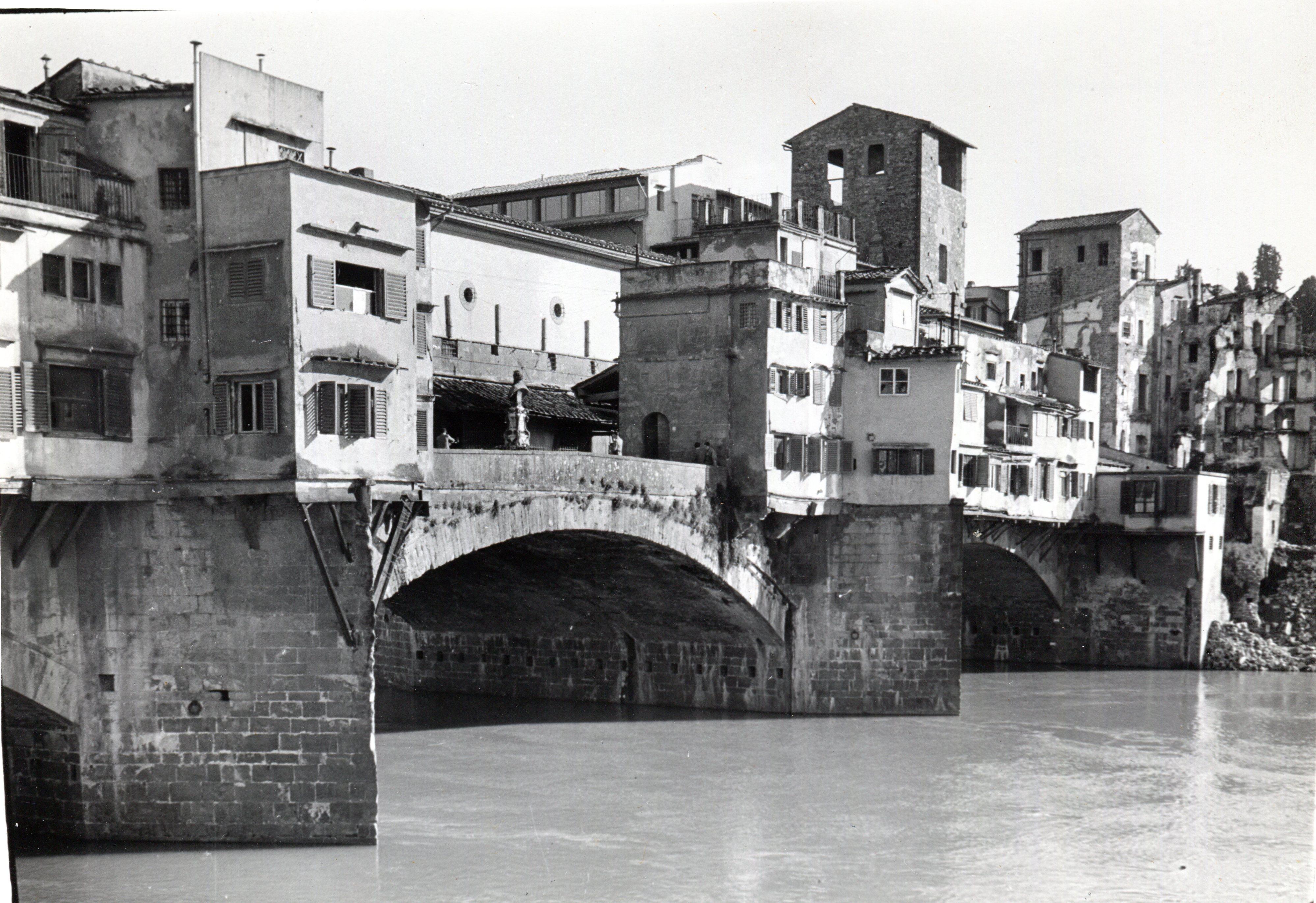 Erich Andres Black and White Photograph - Florence - Ponte Vecchio Italy 1954