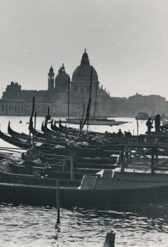 Venice, Gondolas, Schwarz und Weiß, Italien 1950er Jahre, 12, 8 x 17, 9 cm