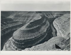 Vintage Gooseneck, Grand Canyon, Utah, Black and White, USA 1960s, 17, 8 x 23, 3 cm