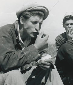 Men at work, Street Photography, Black and White, Italy 1950s, 12, 6 x 17, 7 cm