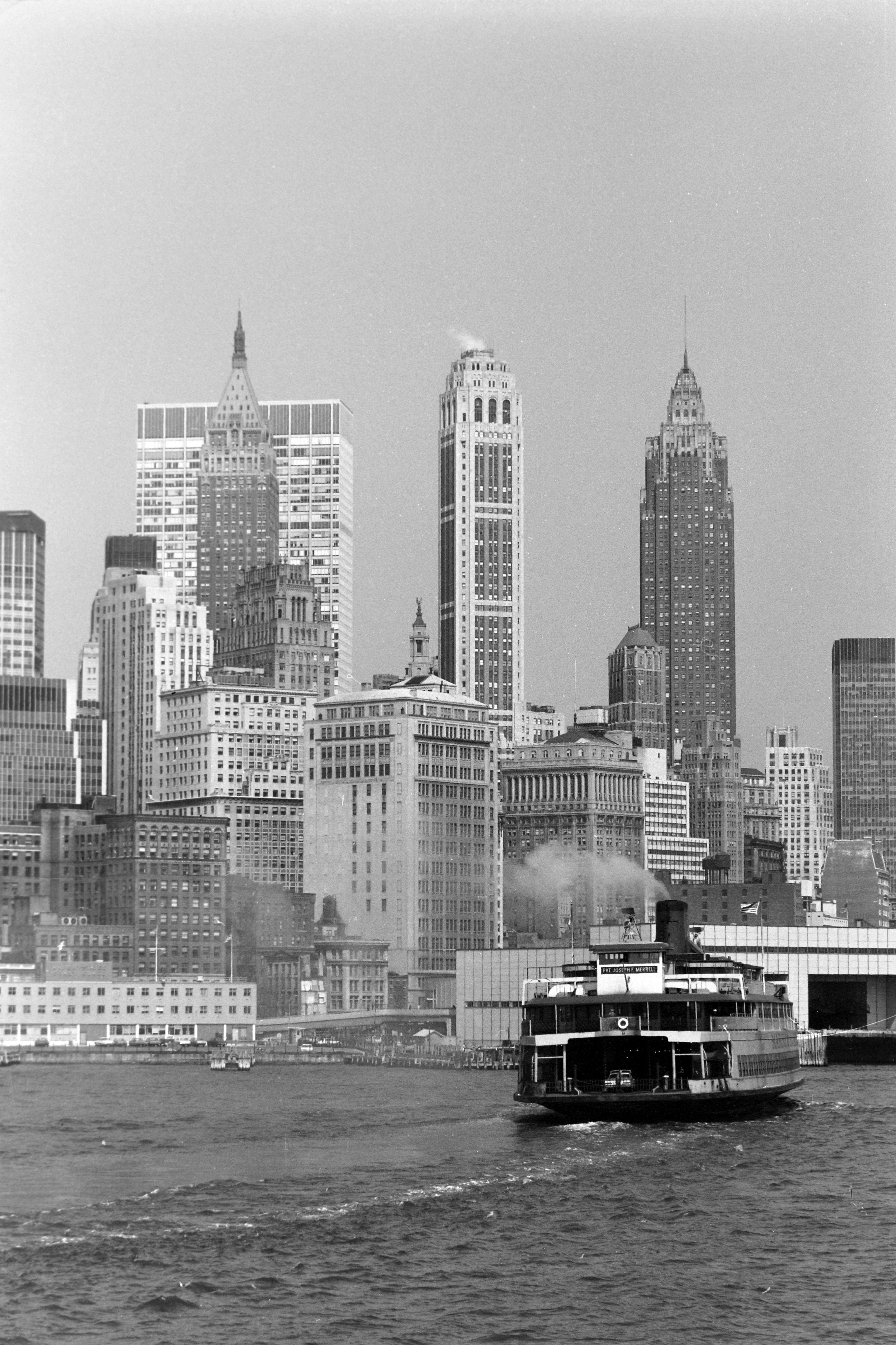 Erich Andres Landscape Photograph - New York City Skyline and Ferry, 1960s