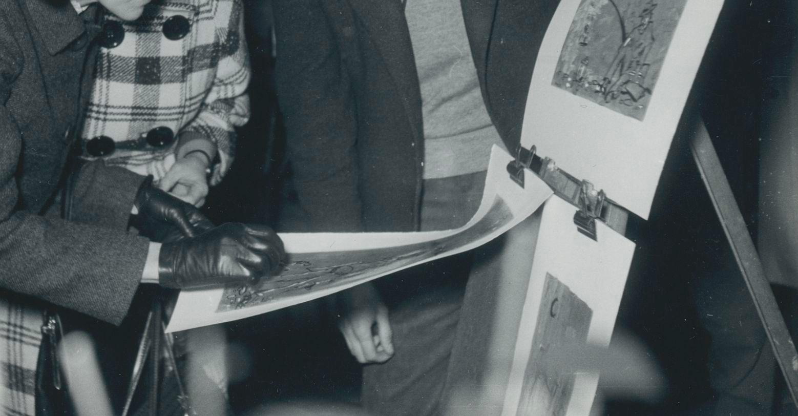 Zeitgenössische Kunst, Montmatre, Paris, Frankreich 1950er Jahre – Photograph von Erich Andres
