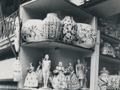 Pottery, Shop, Street Photography, Black and White, Italy 1950s, 17.8 x 12.4 cm