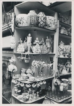 Pottery, Shop, Street Photography, Black and White, Italy 1950s, 17.8 x 12.4 cm