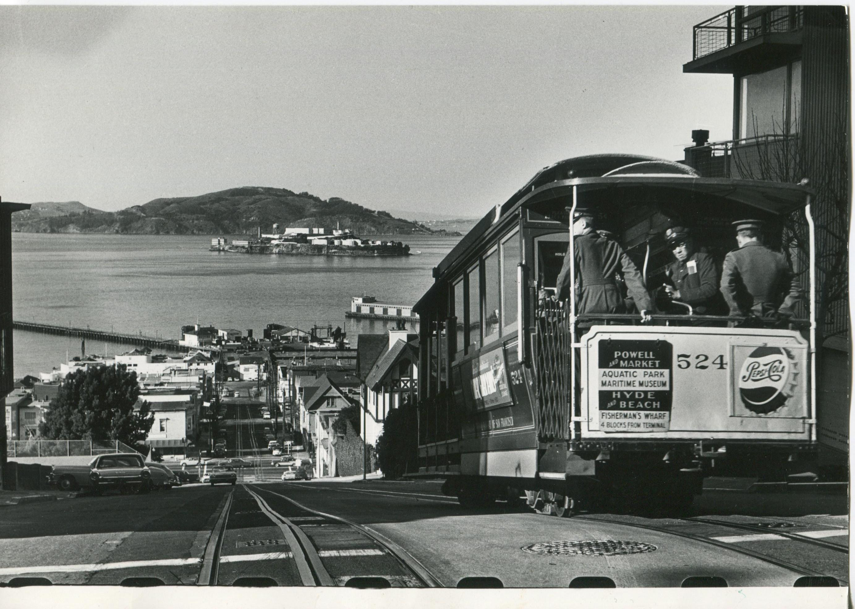 Erich Andres Black and White Photograph - San Francisco, Hyde-Street, View to Alcatraz, USA 1960s