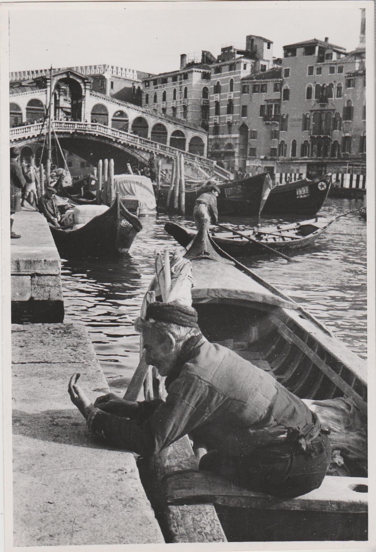 Erich Andres Black and White Photograph - Venice - Canale Grande with Rialto Bridge