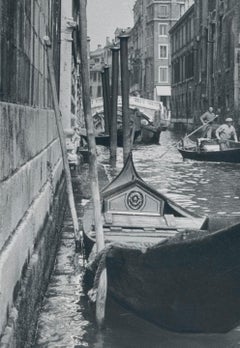 Venice - Gondola on Water and Bridge of Sights, Italy, 1950s, 23, 3 x 15, 9 cm