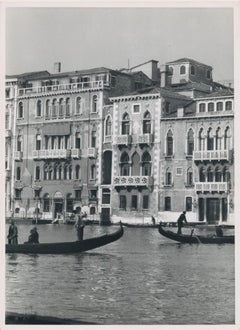 Waterfront, Buildings, Black and White, Italy 1950s, 17,9 x 13 cm