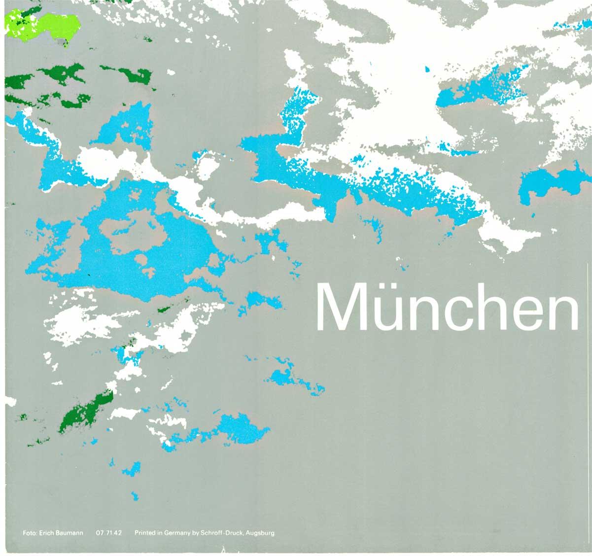 Original Munich 1972 Olympic vintage poster. It shows the Kanu Slalom, or white water canoeing, which was held in Augsburg for the 1972 Olympics.   The whitewater canoeing in 1972 was held at a specially constructed facility in Augsburg, Bavaria. 

