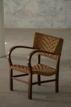 Erich Dieckmann Armchair in Beech & Rope, Mid Century Modern, 1940s