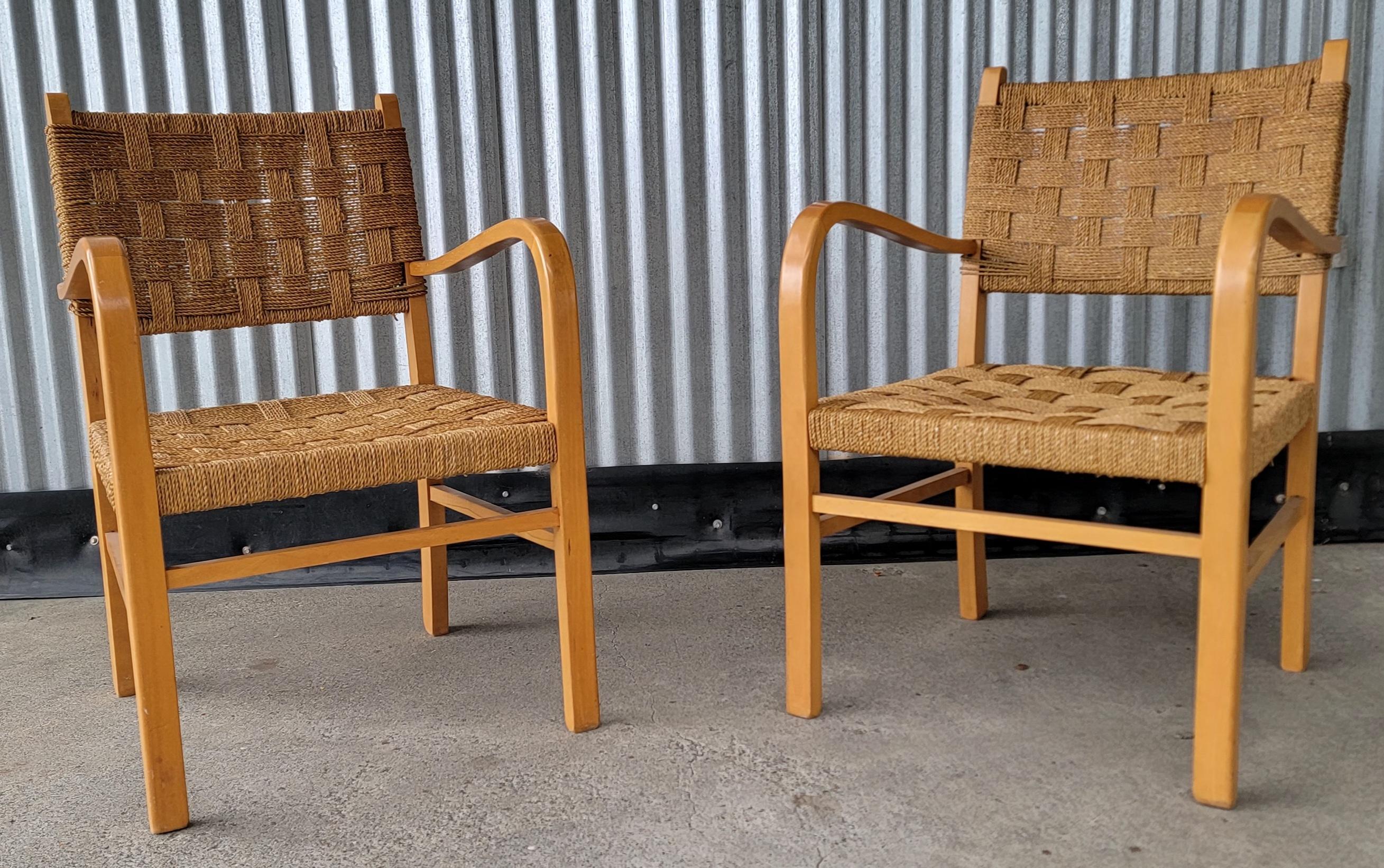 Seagrass Erich Dieckmann Attrib. Bauhaus Lounge Chairs
