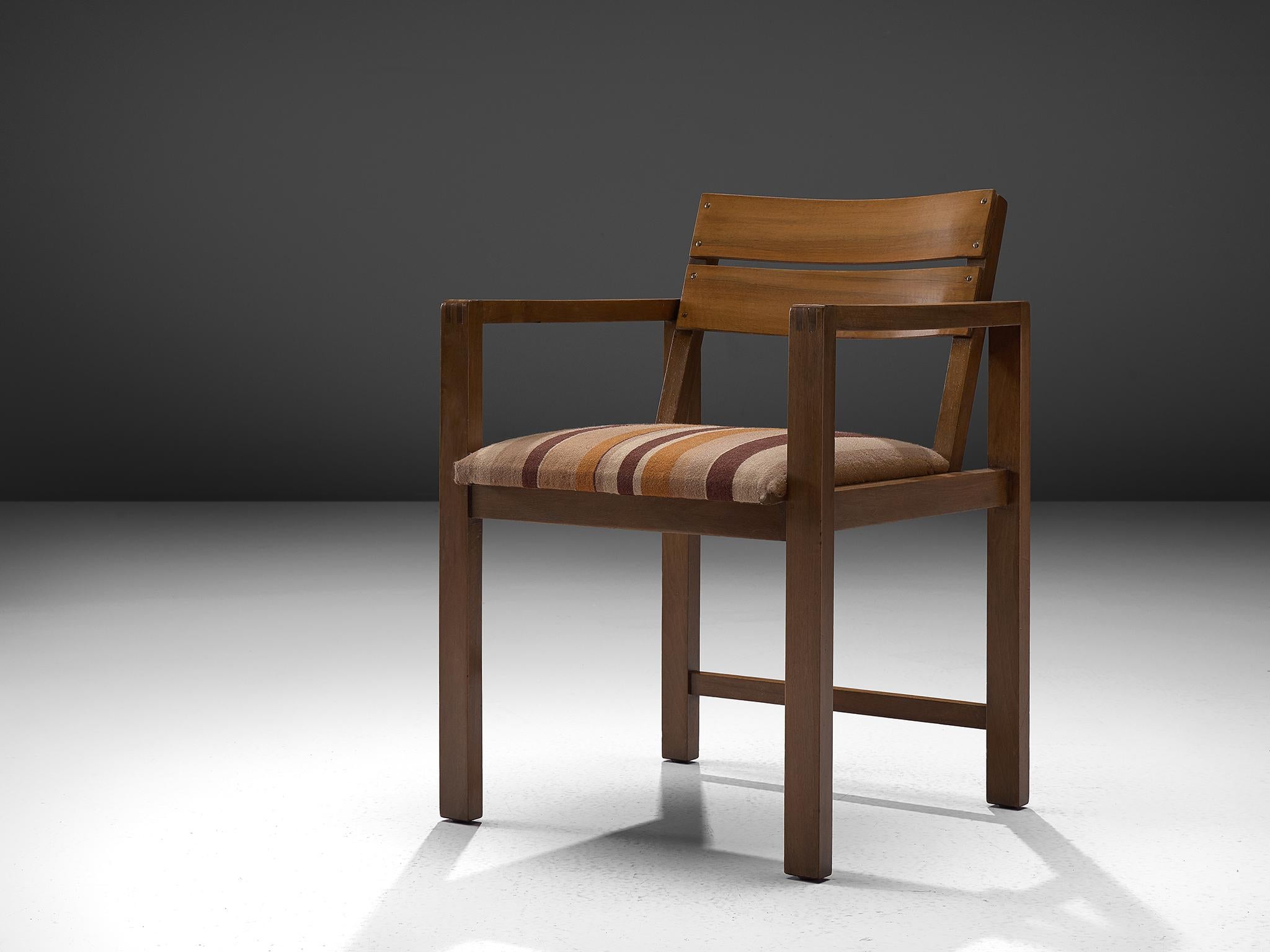 Erich Dieckmann, Bauhaus armchair model M42, walnut and fabric, Germany, 1930s

This is a rare Bauhaus armchair by the German designer Erich Dieckmann created in the 1930s. It's composed of walnut and fabric. The design features the Bauhaus