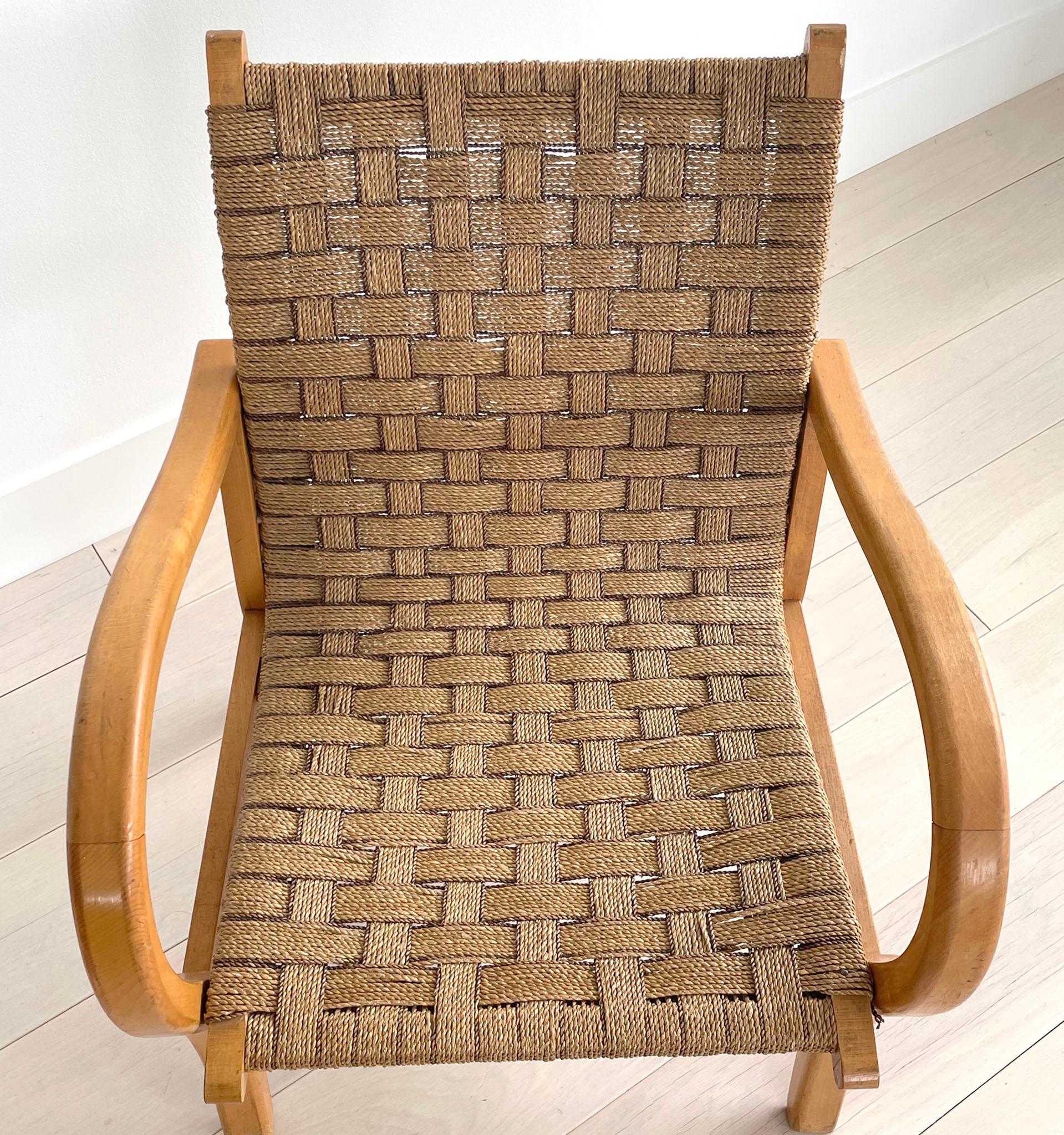 Erich Dieckmann Bauhaus Bent Wood and Woven Rope Chairs, 1925 1