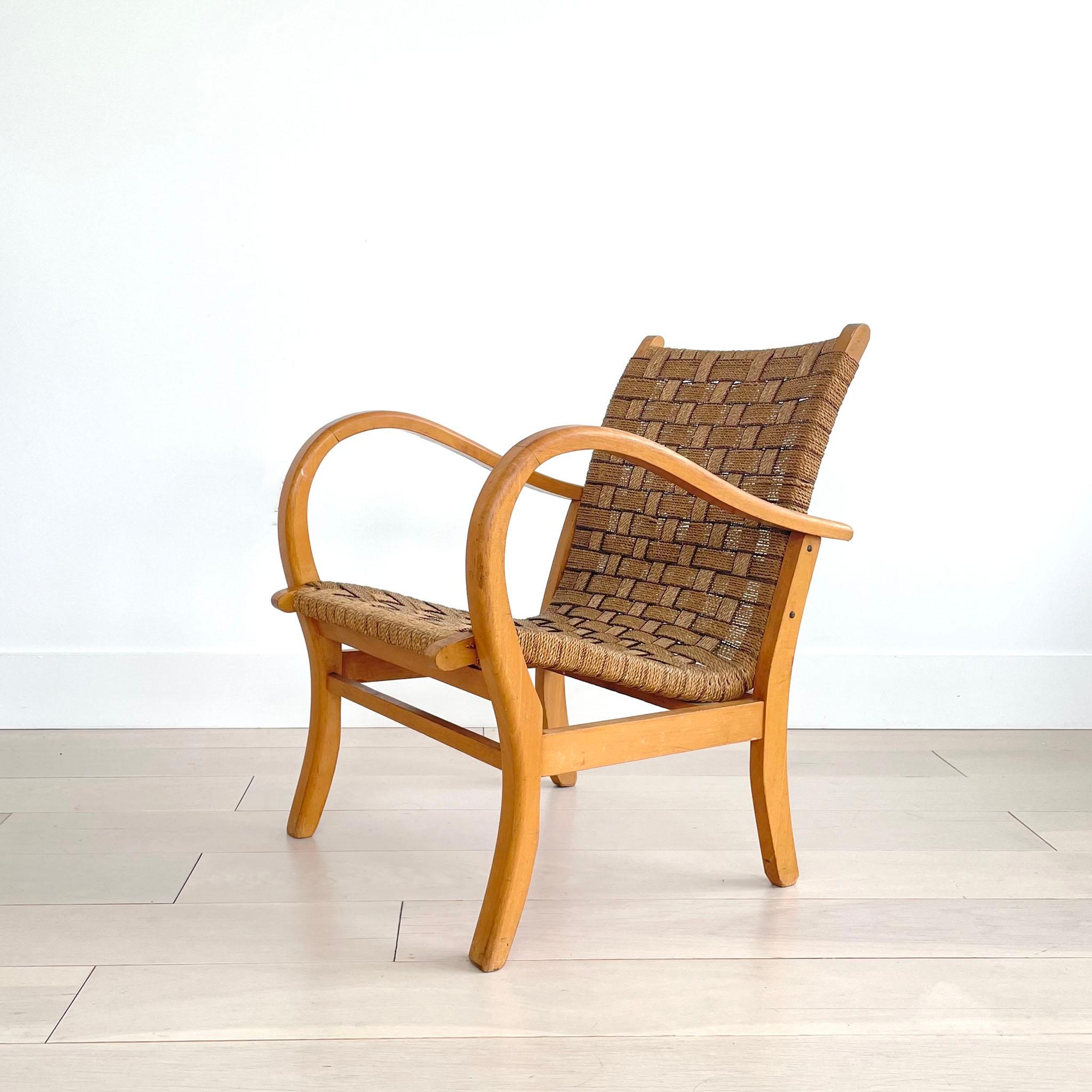 Erich Dieckmann Bauhaus Bent Wood and Woven Rope Chairs, 1925 In Good Condition In Brooklyn, NY