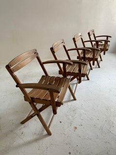 Erich Dieckmann Bauhaus Foldable Armchairs and Table, Germany, 1930s