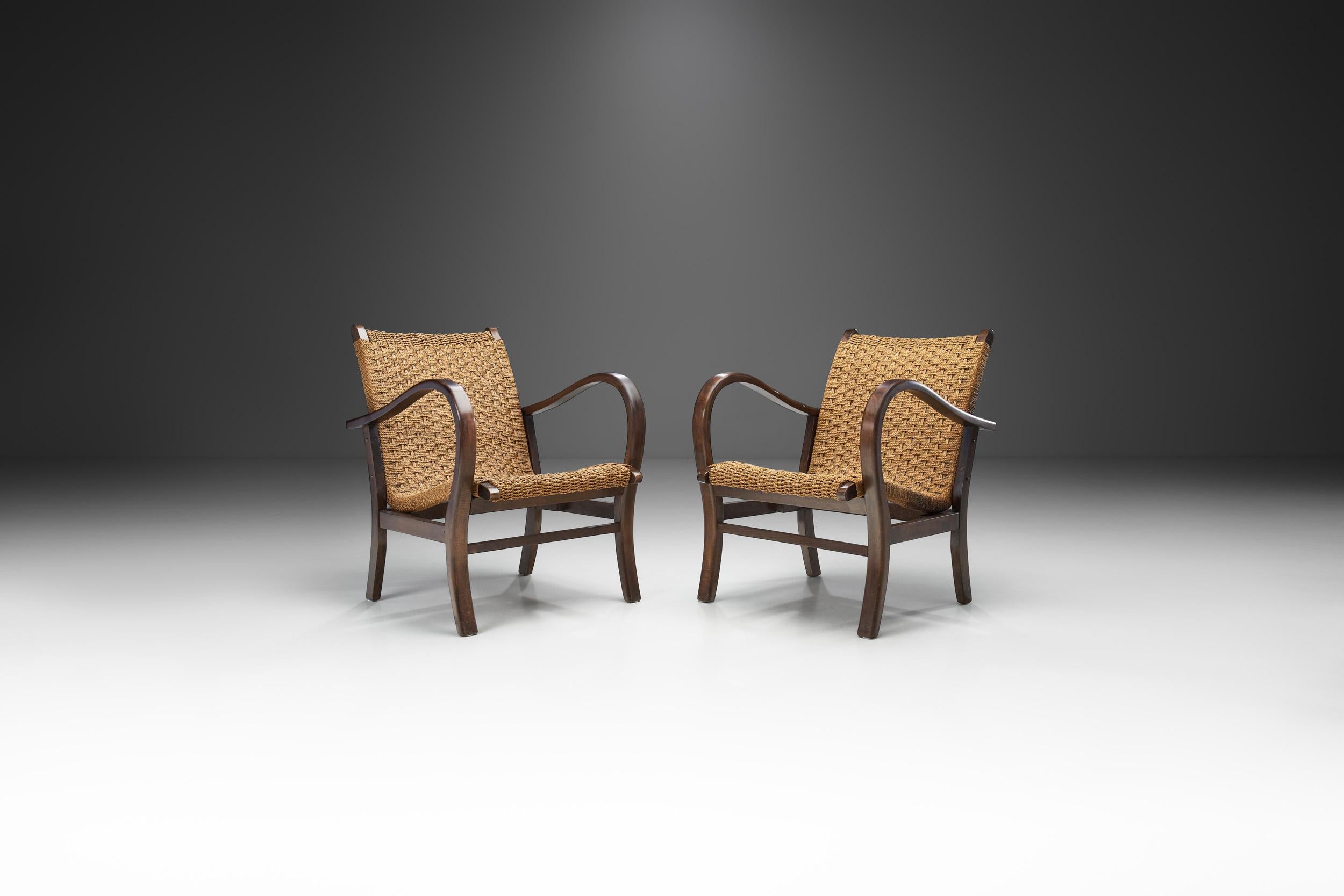 Erich Dieckmann was one of the pre-eminent furniture designers of the Bauhaus and, like Marcel Breuer, was experimenting with steel tubing, standardization, and geometric forms in the 1920s and 1930s. These chairs are the results of one of these