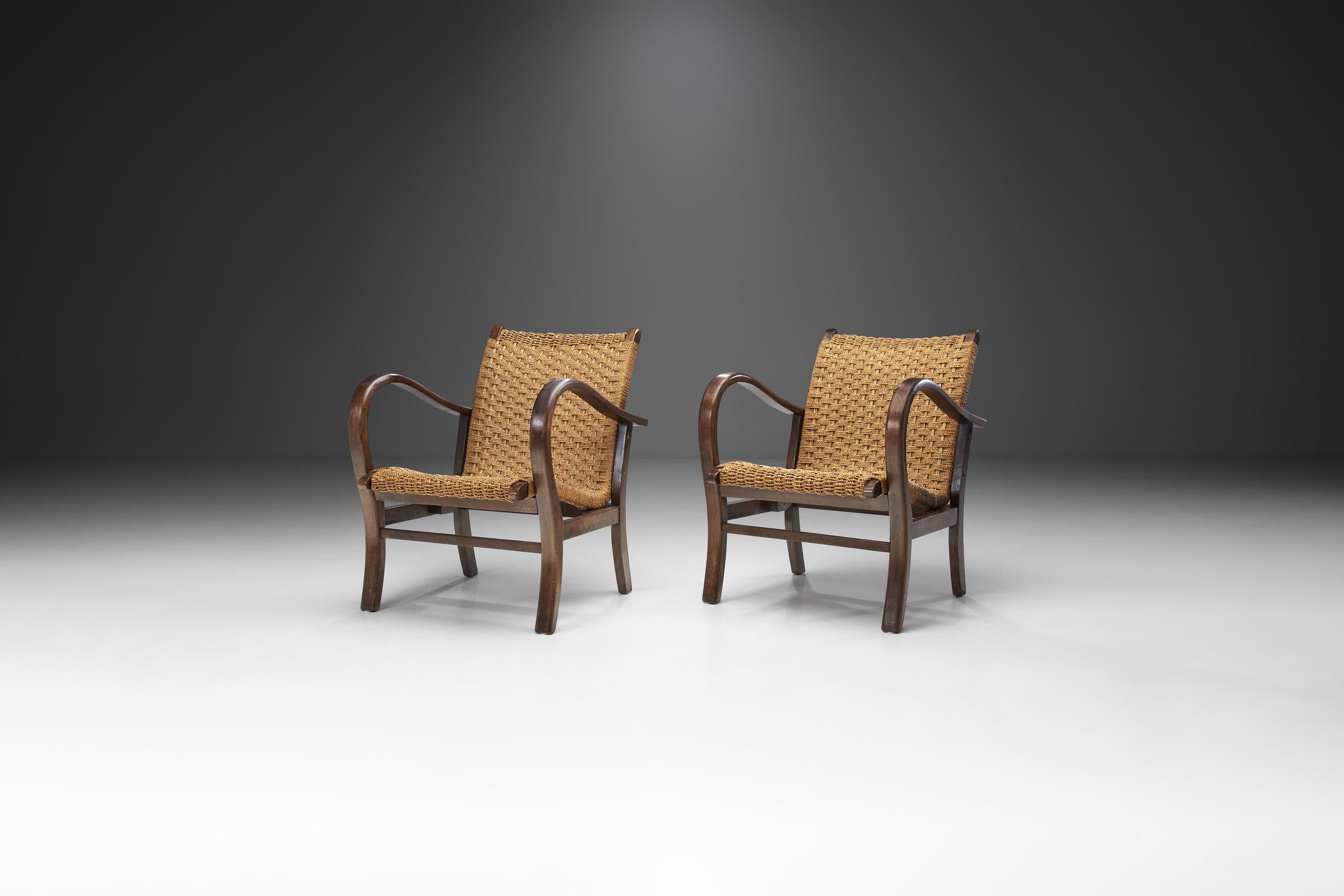 Mid-Century Modern Erich Dieckmann Chairs with Steam Bent Beech Wood Frames, Germany, 1930s