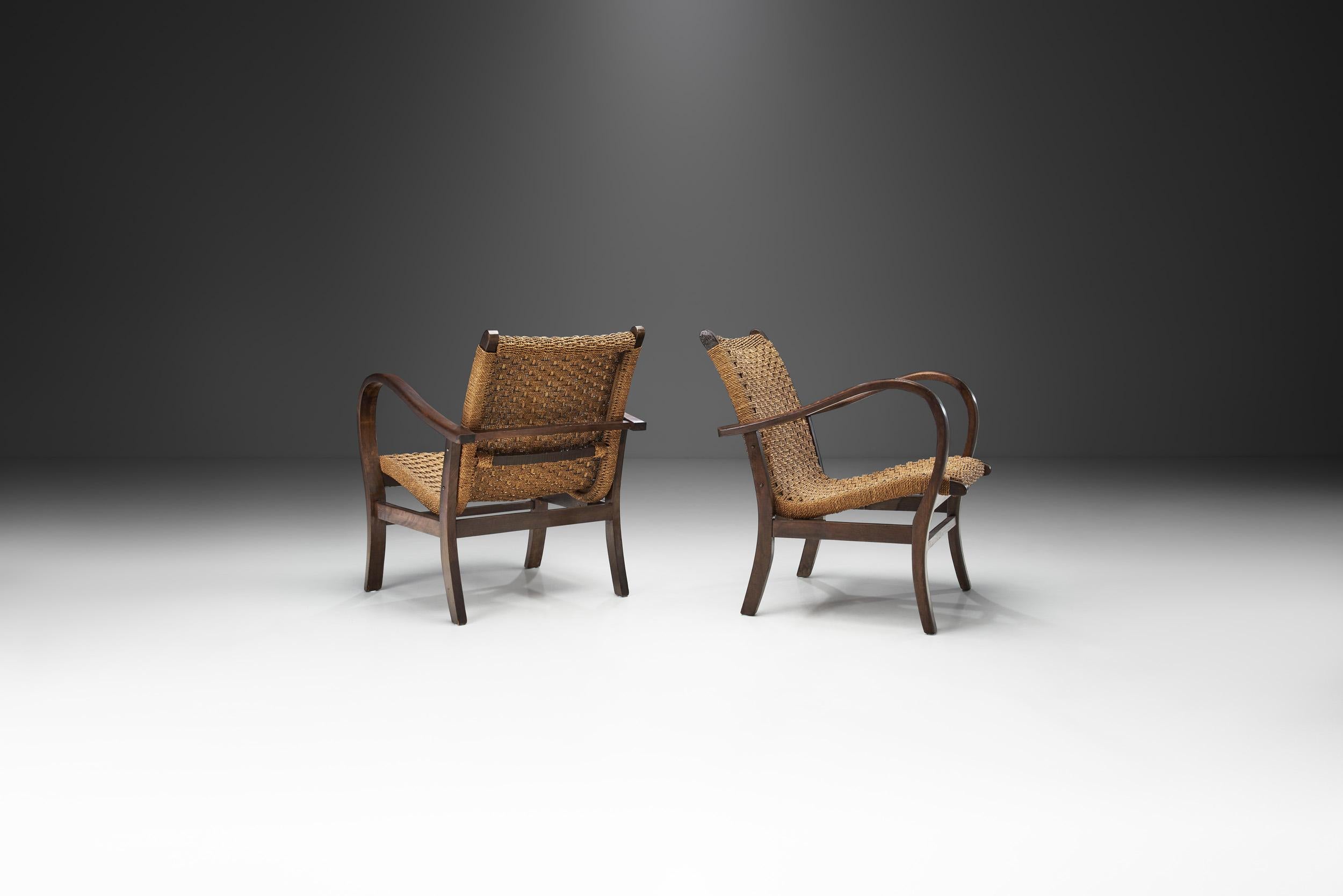 Erich Dieckmann Chairs with Steam Bent Beech Wood Frames, Germany, 1930s In Good Condition In Utrecht, NL