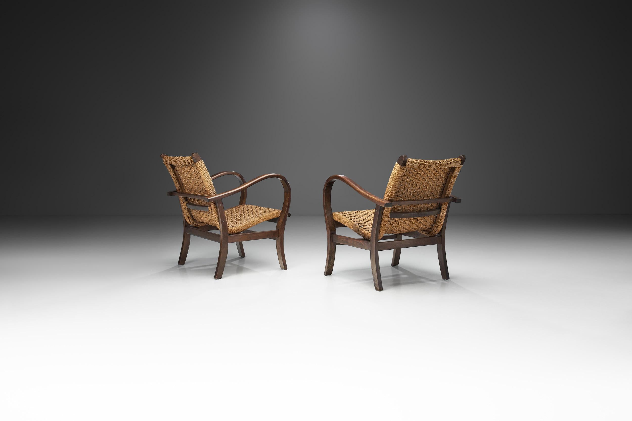 Mid-20th Century Erich Dieckmann Chairs with Steam Bent Beech Wood Frames, Germany, 1930s