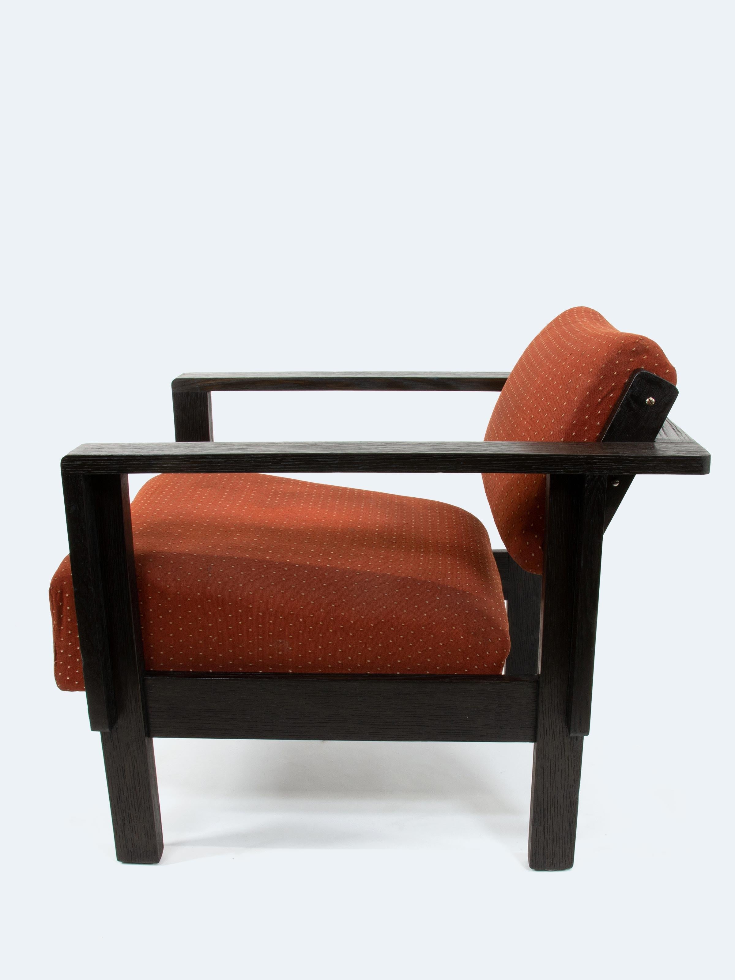 Laqué Fauteuil club Erich Dieckmann restauré à la manière muséale de 1926/1927 en vente