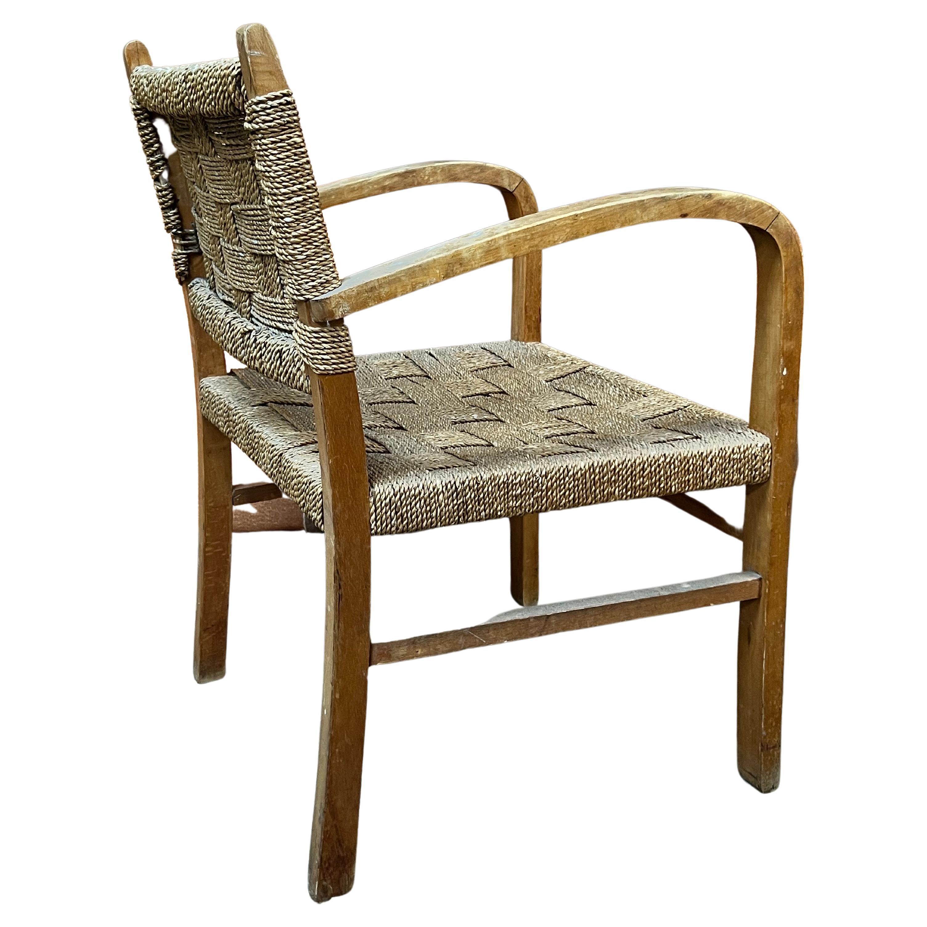 Erich Dieckmann Modernist Art Deco Rope Chair 1930s For Sale