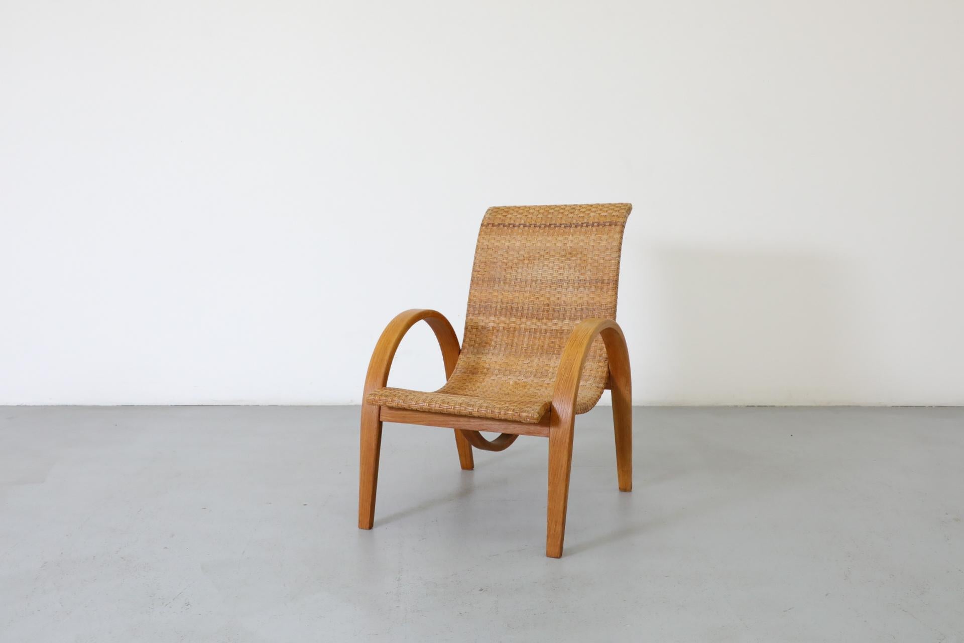 Silla de salón de ratán tejido estilo Erich Dieckmann, años 60 en venta 2