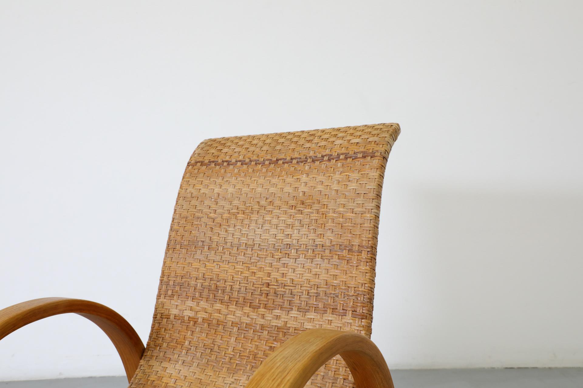 Silla de salón de ratán tejido estilo Erich Dieckmann, años 60 en venta 3