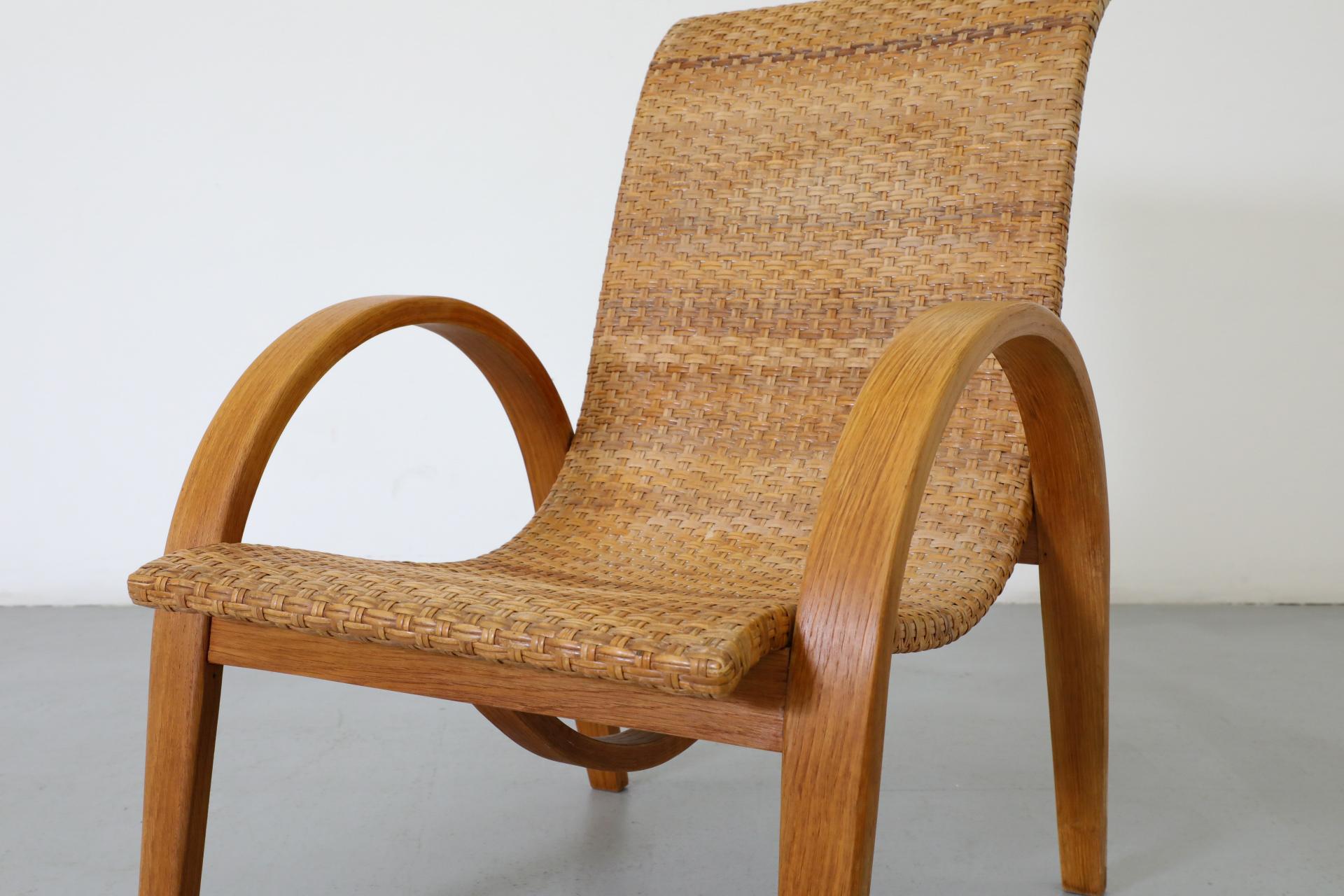 Silla de salón de ratán tejido estilo Erich Dieckmann, años 60 en venta 4