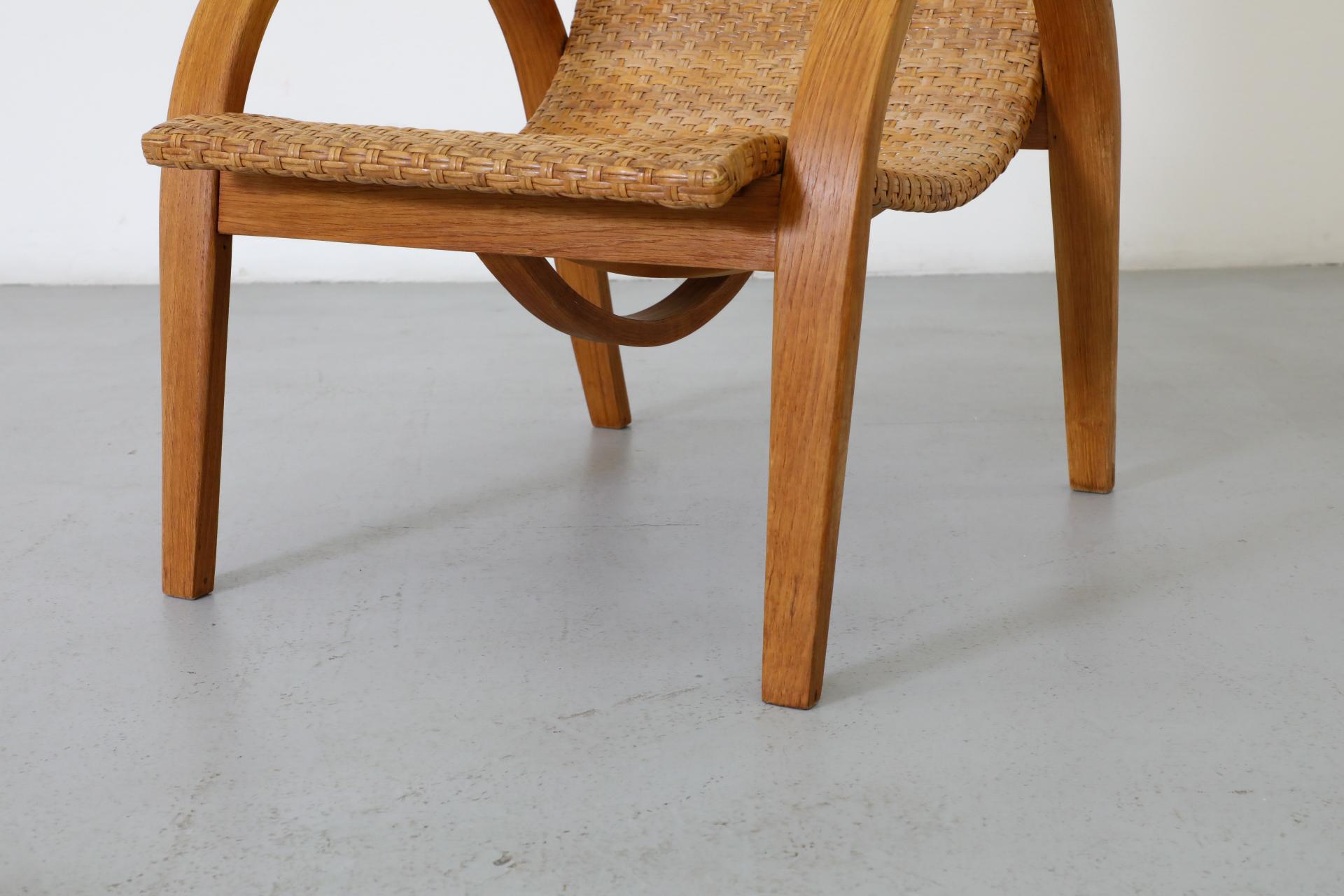 Silla de salón de ratán tejido estilo Erich Dieckmann, años 60 en venta 5