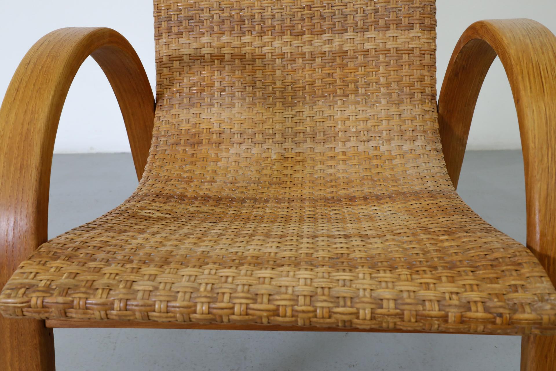 Silla de salón de ratán tejido estilo Erich Dieckmann, años 60 en venta 7