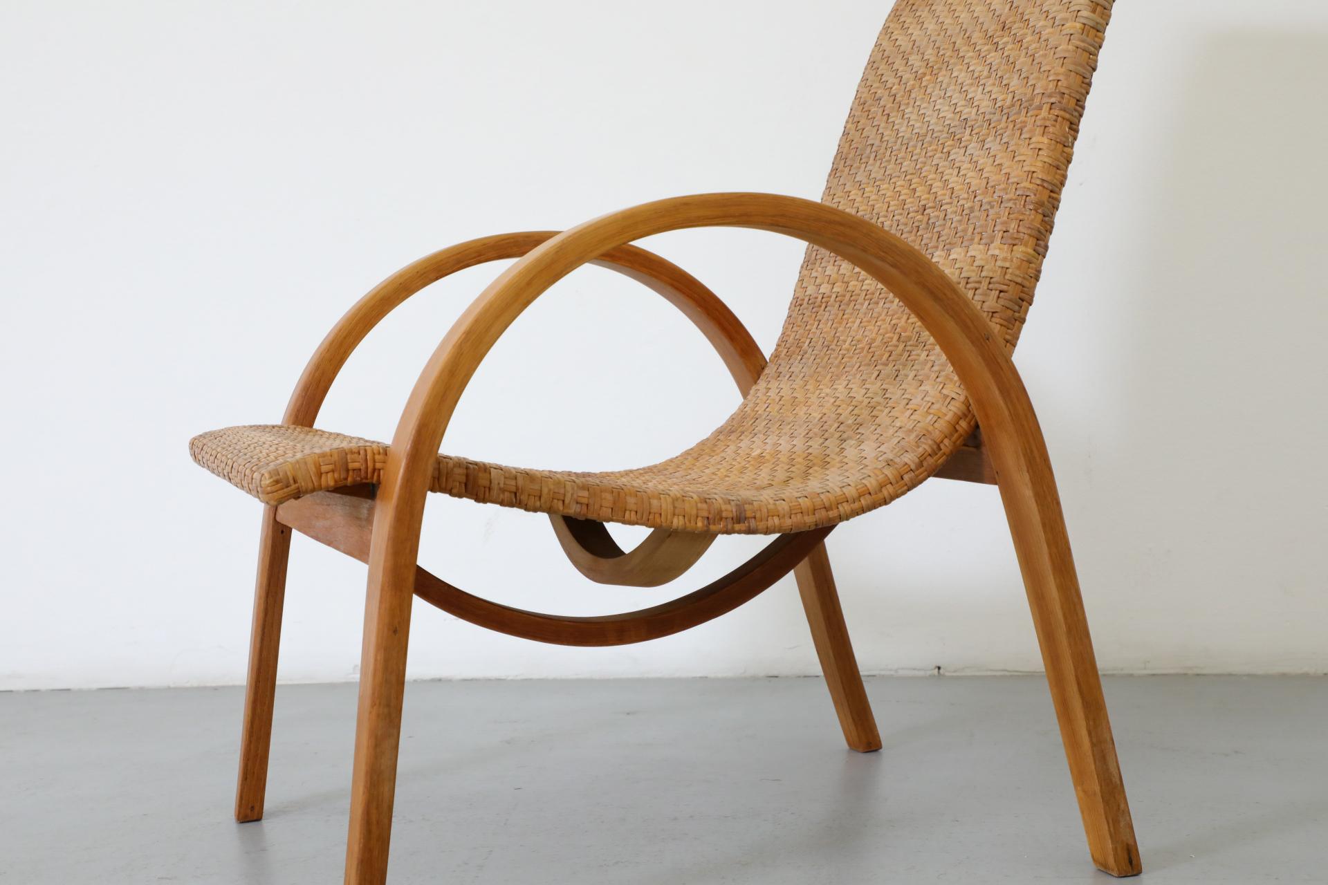 Silla de salón de ratán tejido estilo Erich Dieckmann, años 60 en venta 8