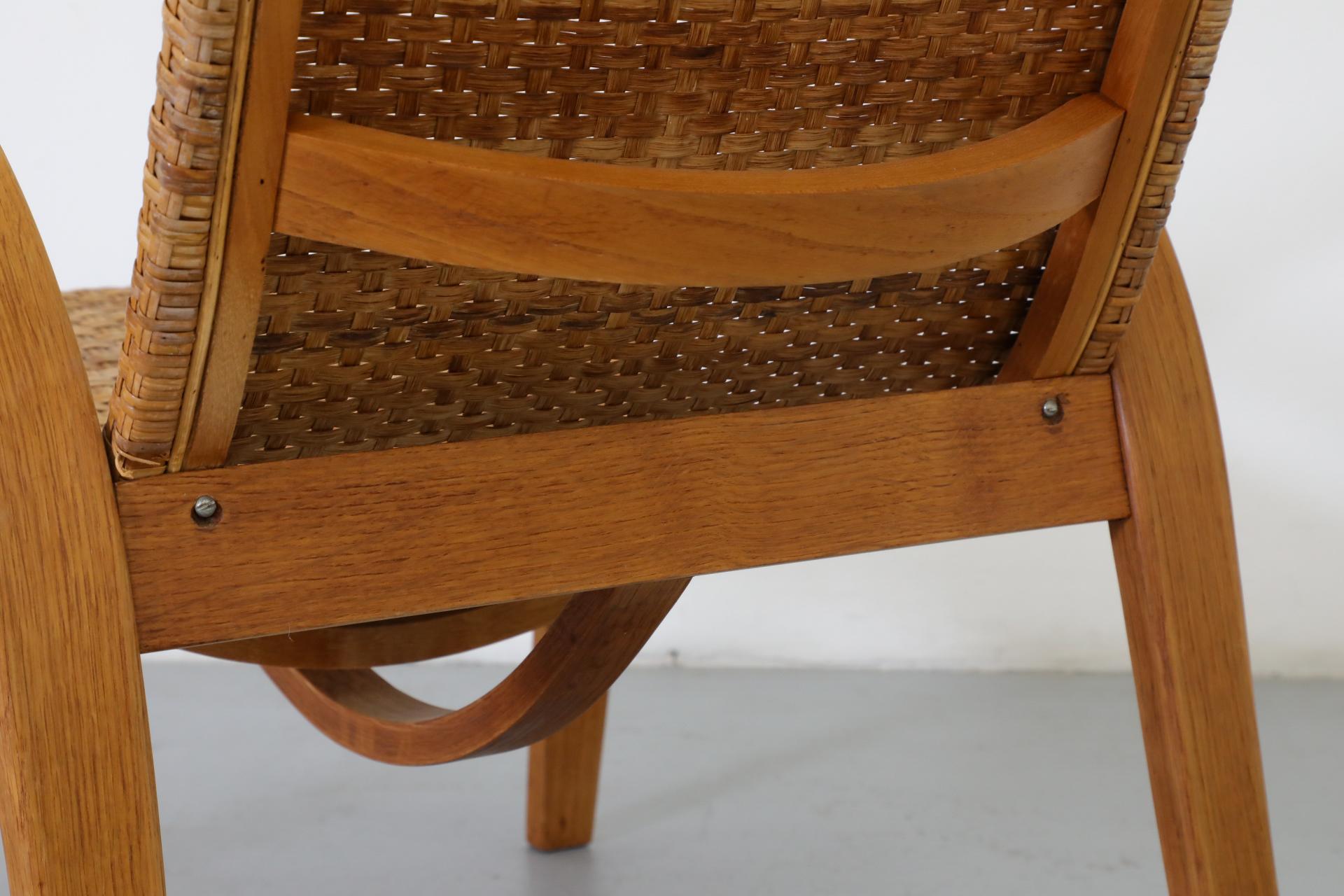 Silla de salón de ratán tejido estilo Erich Dieckmann, años 60 en venta 12