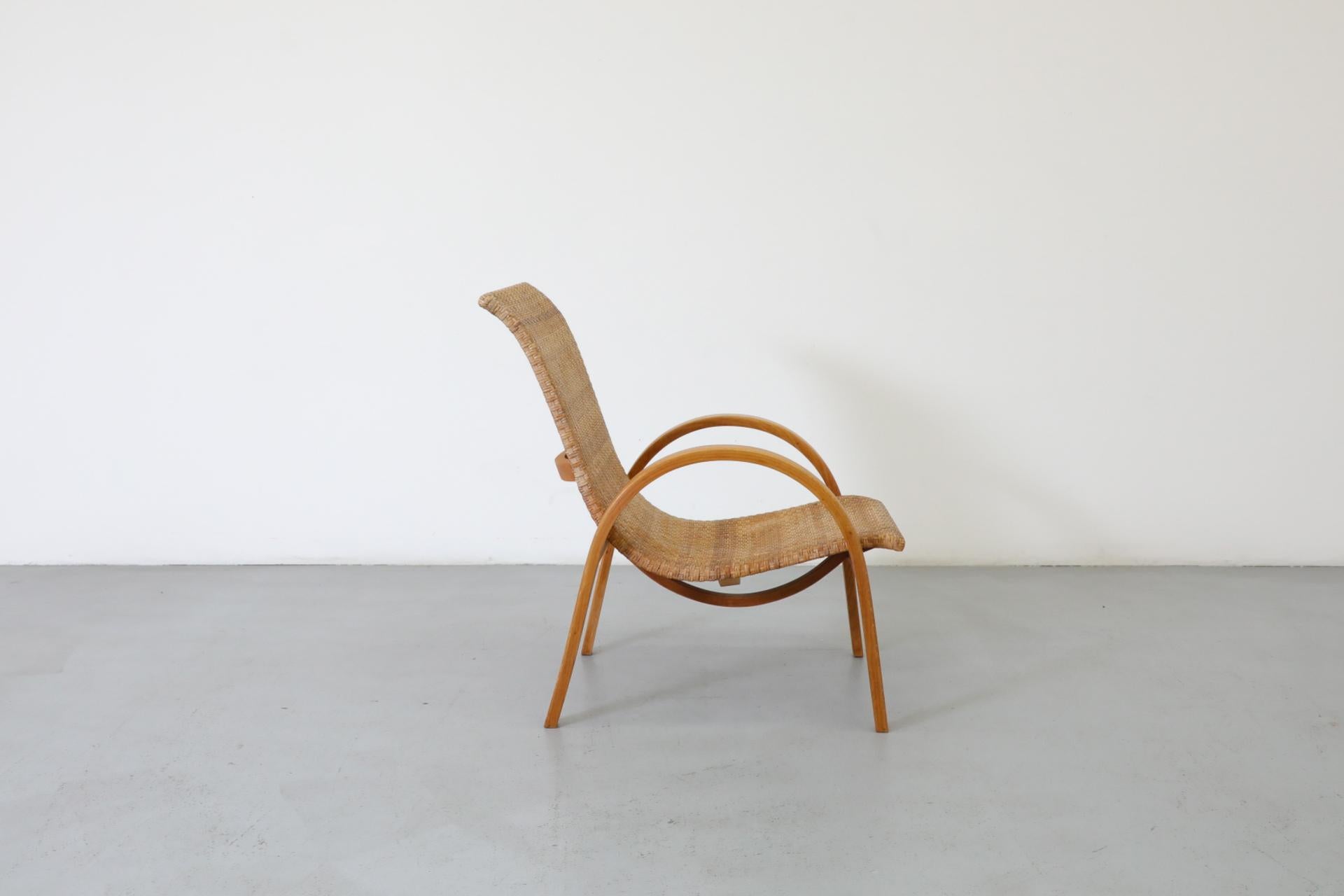 Silla de salón de ratán tejido estilo Erich Dieckmann, años 60 siglo XX en venta