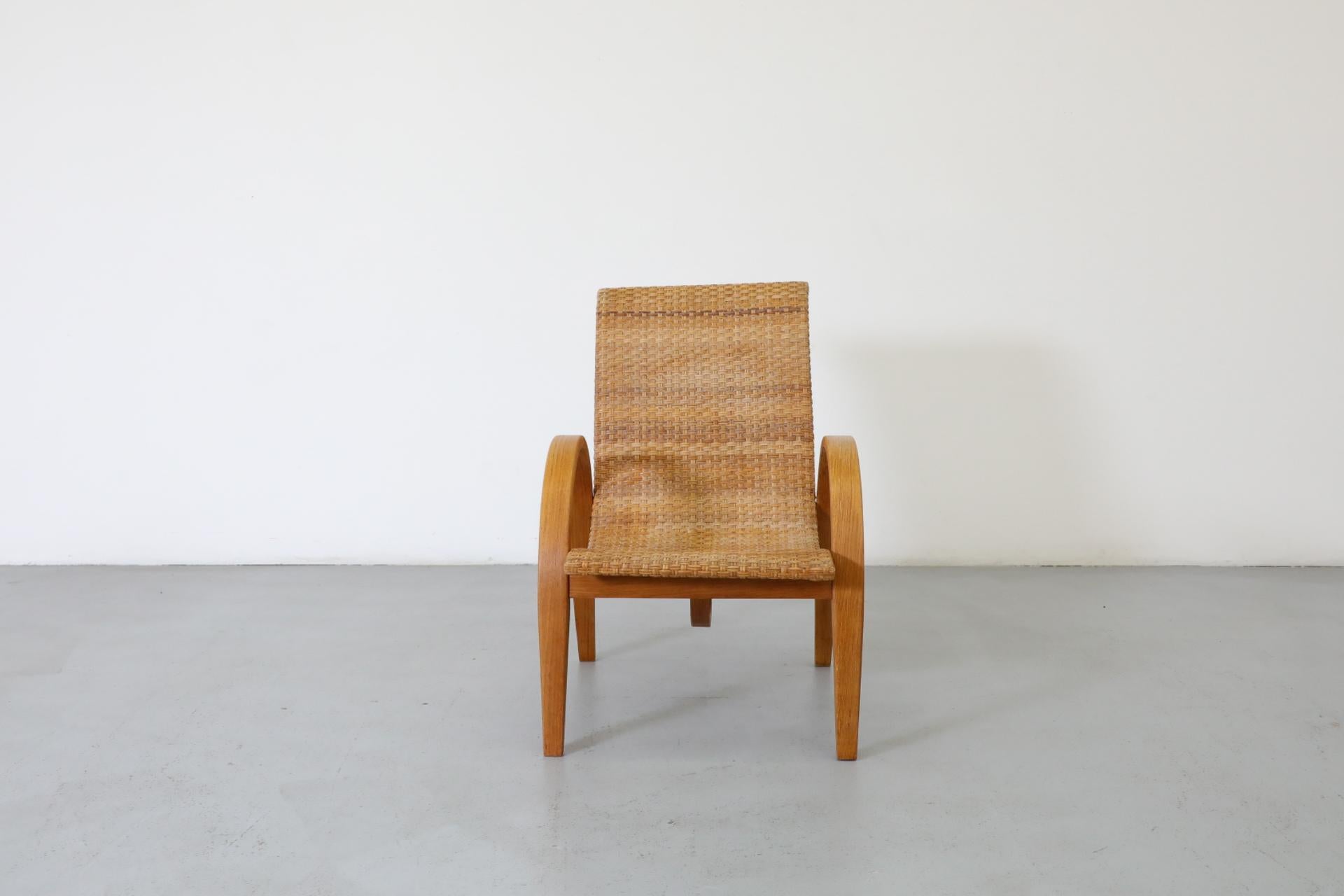 Silla de salón de ratán tejido estilo Erich Dieckmann, años 60 en venta 1