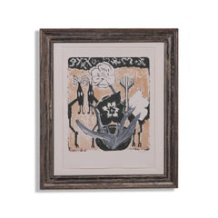 Erich Heckel  (1883-1970)  "Natura morta con tulipani"  Litografia originale del 1953